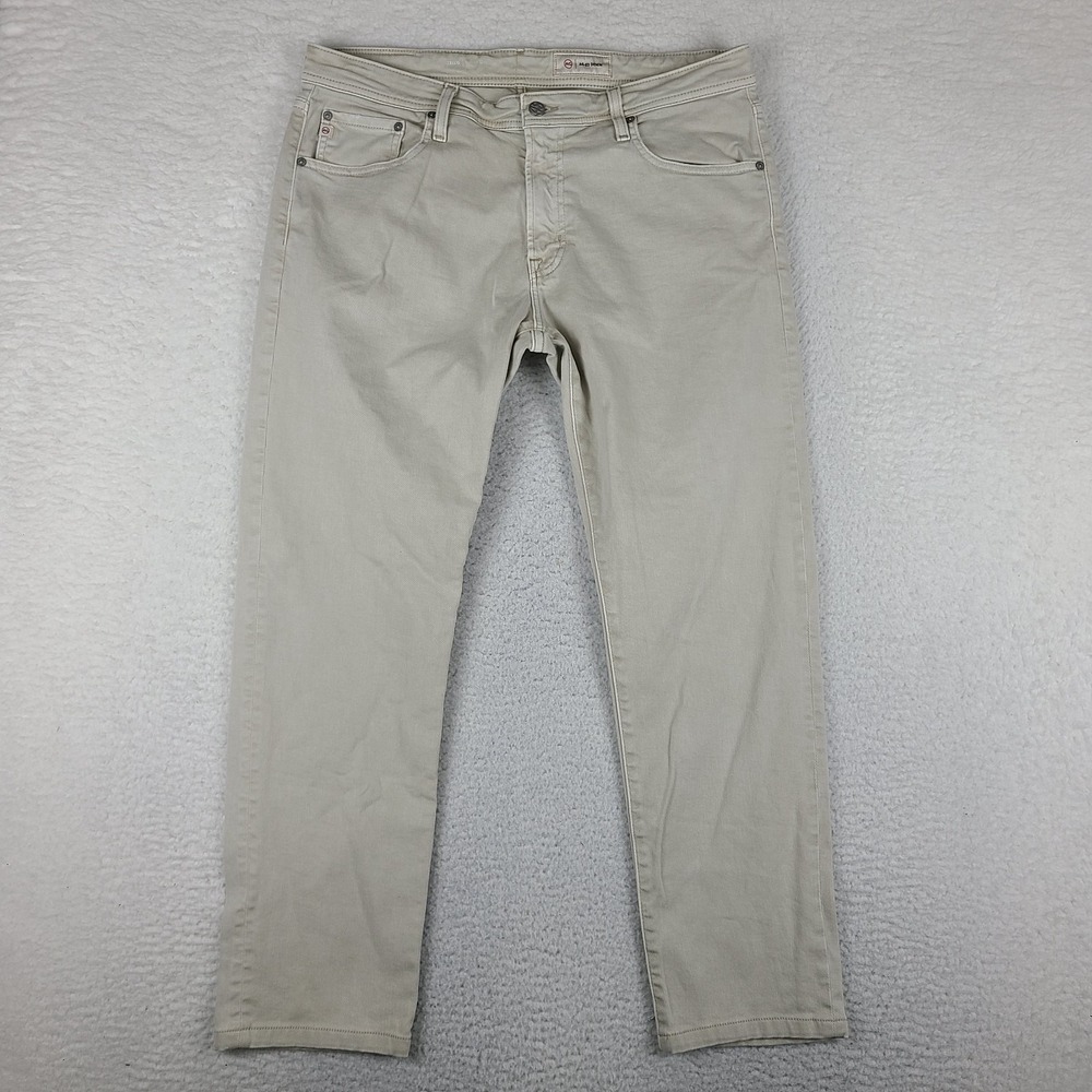 AG Adriano Goldschmied Pants Mens 35x28 Beige The Tellis Modern Slim HEMMED